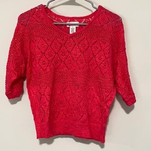 Pretty pink crop knit sweater